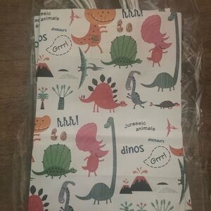 Kids Dino Print Bandana Bib - Pink & Green